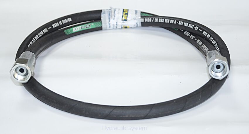 Wąż hydrauliczny jednooplotowy fi 8 L- 1300 końcówki proste 3/8