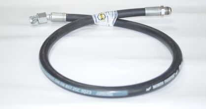 Wąż hydrauliczny dwuoplotowy fi 13 L- 1260 końcówka kąt 90 7/8" UNF i prosta 7/8" UNF (JIC)