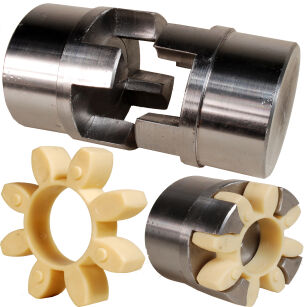 Sprzęgło kłowe rozłączne H48 - średnica 105 mm (2 piasty + łącznik 92 Shora )